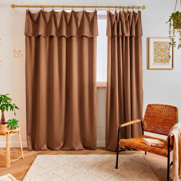 Tenda lyocell Tencel� regolabile (140 x max 270 cm) Olivia Camel