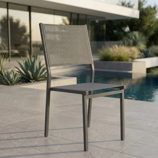 Silla de jard�n alu apilable Murano - Gris antracita