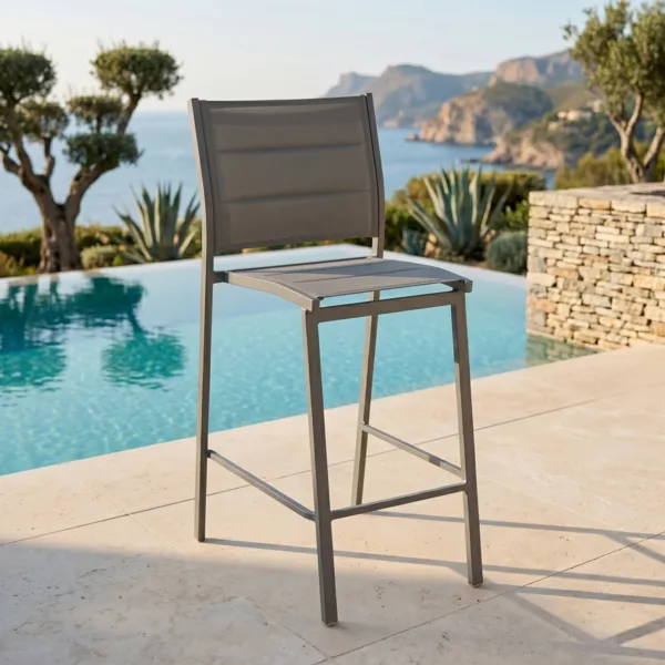 Taburete de jard�n Alu apilable Murano - Gris antracita