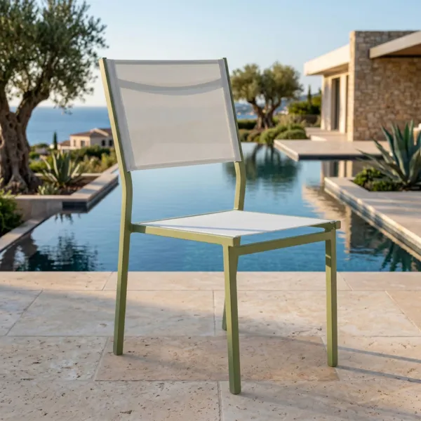 Chaise de jardin aluminium empilable Murano Vert romarin