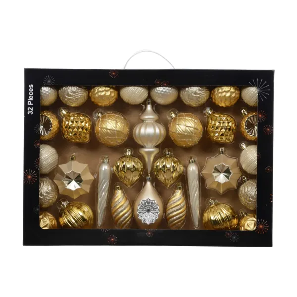 Kit de décoration de sapin (32 pièces) Harmonie Or clair