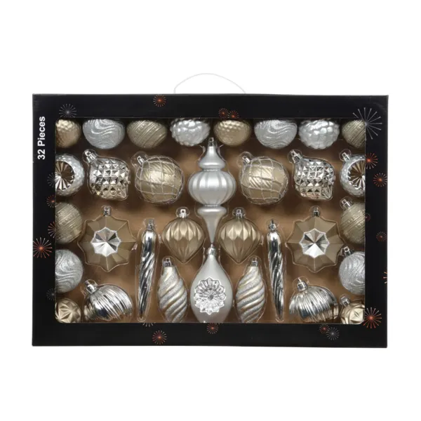 Kit de décoration de sapin (32 pièces) Harmonie Argent
