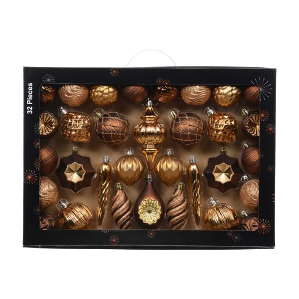 Kit de décoration de sapin (32 pièces) Harmonie Brun café