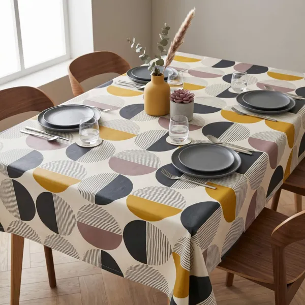 Rechthoekig gecoat katoenen tafelkleed (150 x 250 cm) Harlem Meerkleurig