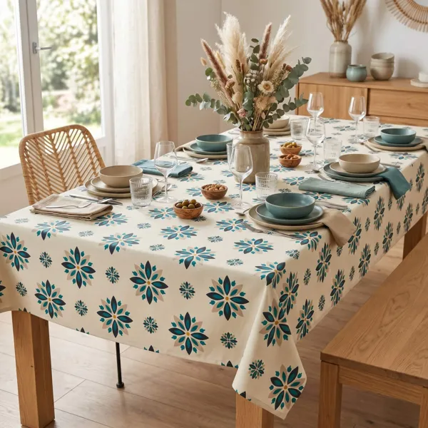 Tischdecke rechteckig Baumwolle beschichtet (150 x 350 cm) Porto Mehrfarbig