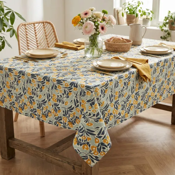 Tischdecke rechteckig Baumwolle beschichtet (150 x 350 cm) Mafalda Mehrfarbig