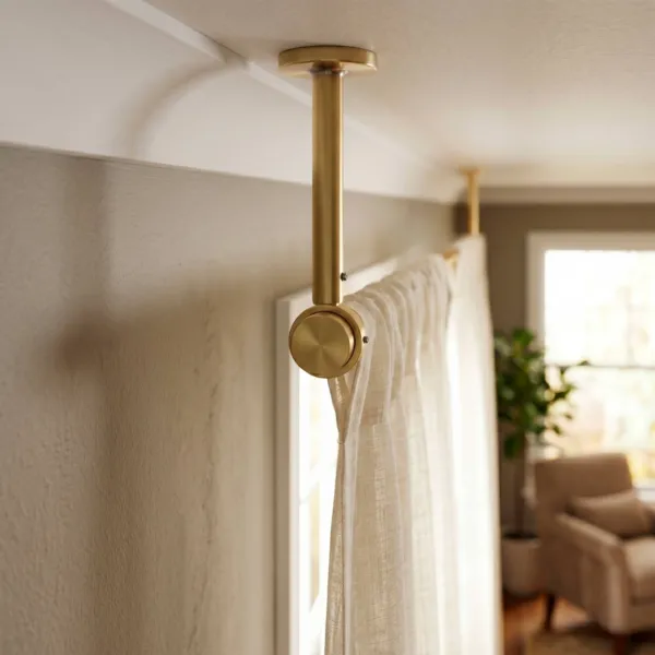 Einfache feste Metallstangenhalterung (L155 cm / D28 mm) Lino Gold