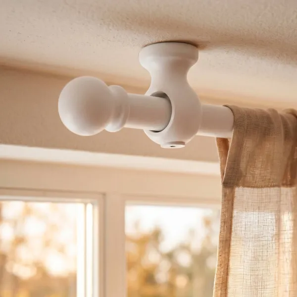 Lot de 2 supports plafond bois (L50 / D28 mm) Nils Blanc