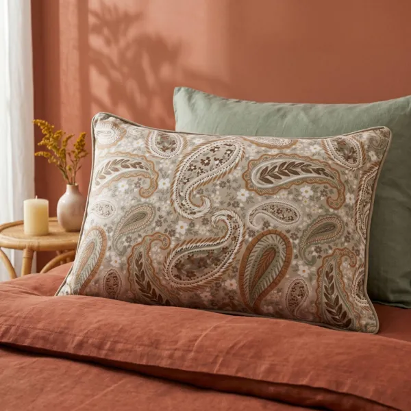 Coji�n rectangular de terciopelo (40 x 60 cm) Dolores Beige
