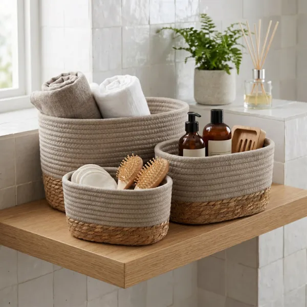 S�t med 3 opbevaringskurve (H13 cm) Timeless Taupe