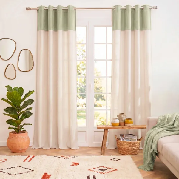 Cortina de bucle (140 x 280 cm) Ava Verde romero