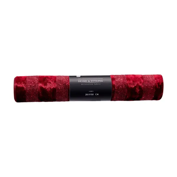 Julebordl�ber (150 x 28 cm) Frostet fl�jl Bordeaux