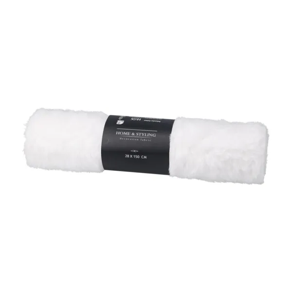 Julebordl�ber (150 x 28 cm) Bl�d hvid pels