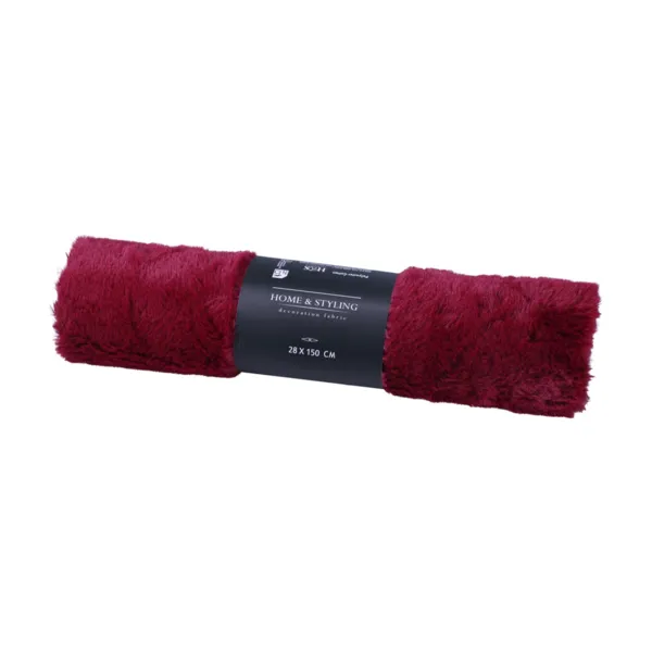 Tischl�ufer Weihnachten (150 x 28 cm) Weiches Kunstfell Bordeaux