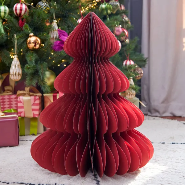 Sapin papier � poser (H60 cm) Fermeture Magn�tique Rouge