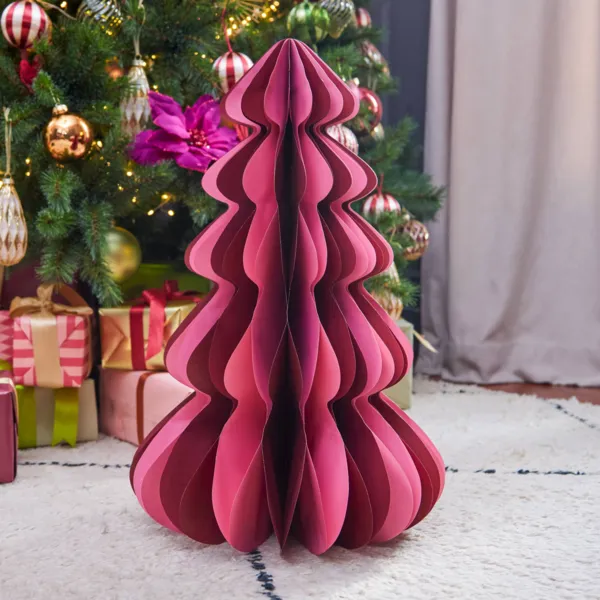 Sapin papier � poser (H60 cm) Fermeture Magn�tique Rose poudr�