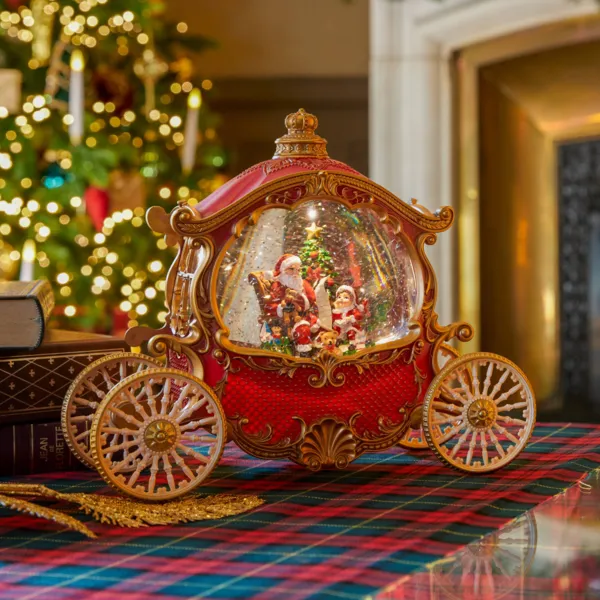 Carrozza luminosa, animata e musicale a pile (H21 cm) Magia Bianco caldo