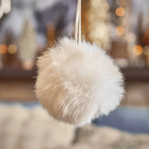 Kerstbal (Ø80 mm) Cosy zacht Wit