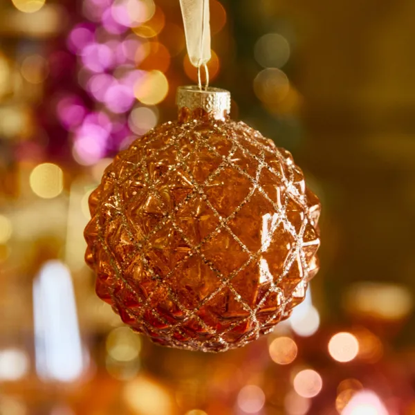 Pallina di natale in vetro (D80 mm) Gatsby Cognac
