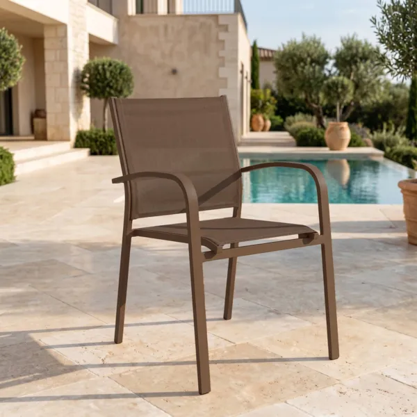 Fauteuil de jardin aluminium empilable Murano Bronze