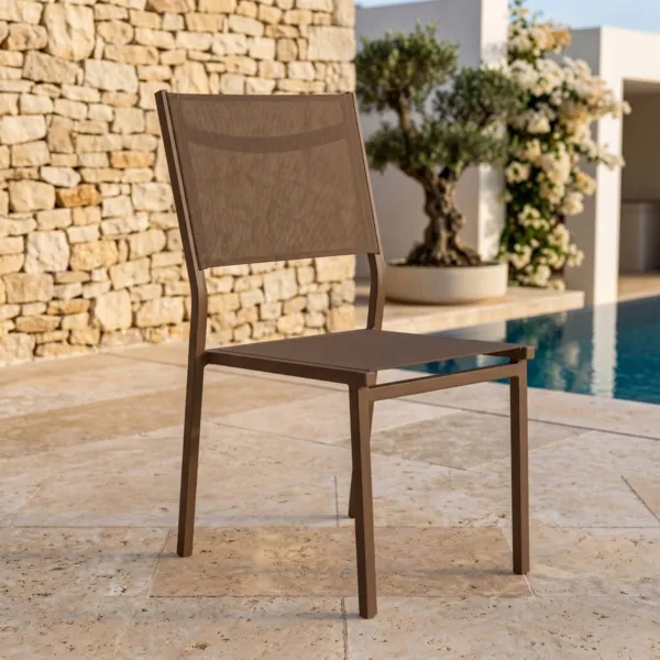 Chaise de jardin aluminium empilable Murano Bronze