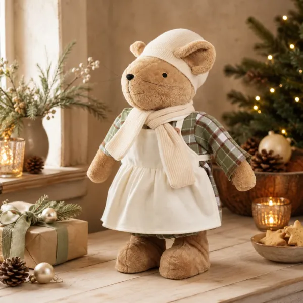 Weihnachtsfigur (H60 cm) Lucy die B�ckermaus Hellbraun