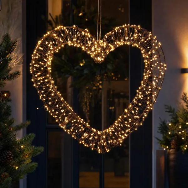 LED-H�ngelampe 720 LED (H46 cm) Weihnachtsherz Warmwei�