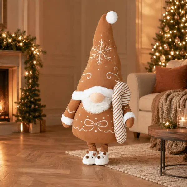 Julefigur st�ende (H115 cm) Norbert Slikstok nisse Lys brun