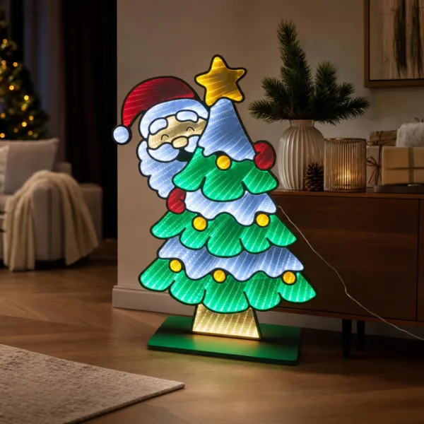 Albero di Natale e Babbo Natale luminoso 531 LED (H80 cm) Infinity Multicolore