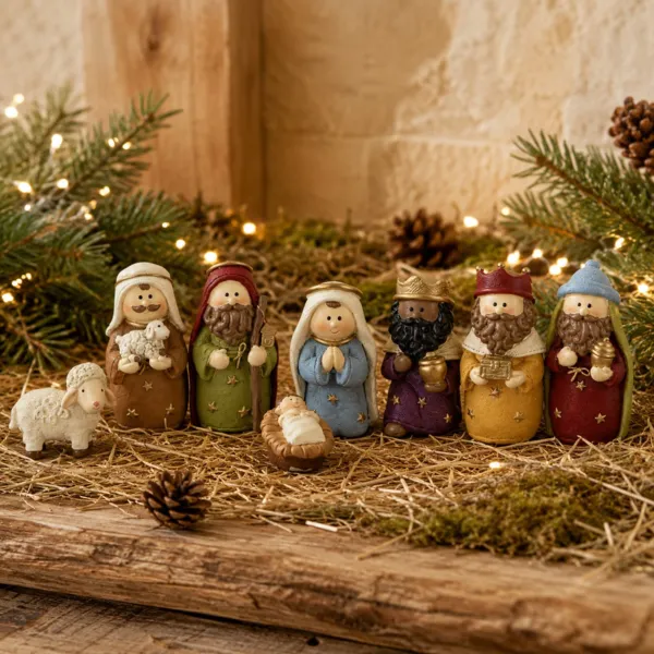 De 8 kerstfiguren (H9 cm) Sint-Casper