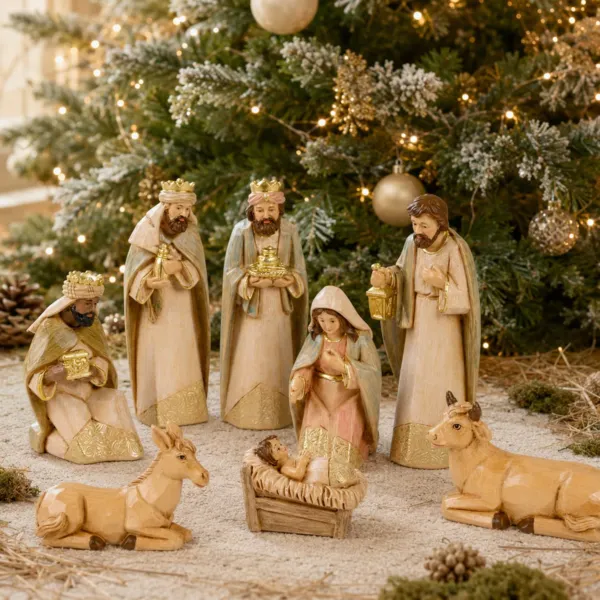 De 8 santons (H12 cm) van L�onardo