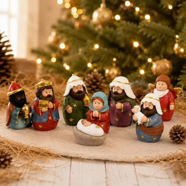 De 8 kerstfiguren (H10 cm) van �l�onore