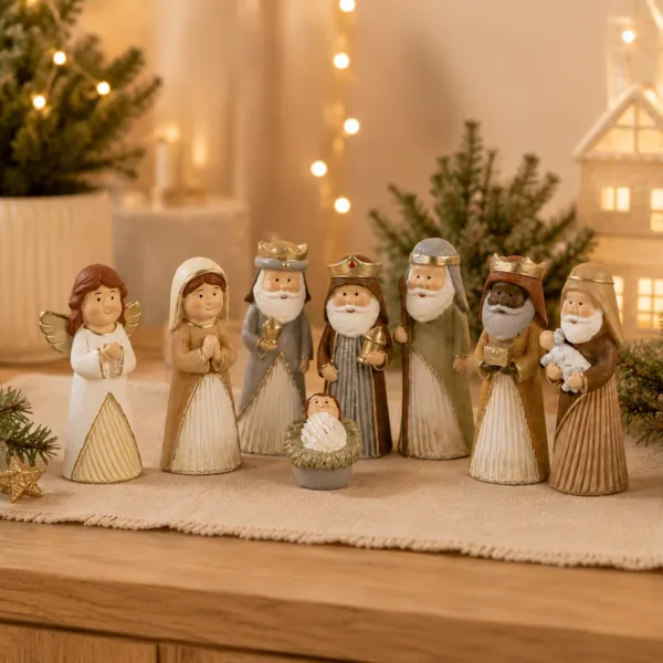 De 8 santons (H13 cm) Sainte-M�line