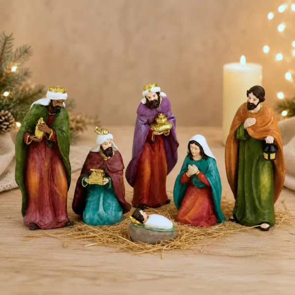 De 6 santons (H20 cm) van L�on