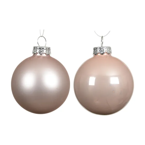 Set mit 6 Glas-Kugeln (D80 mm) Bor�al Farbe: puderrosa