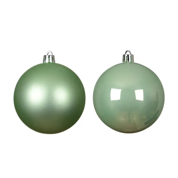 Lote de 4 bolas de Navidad de vidrio (D100 mm) Boreal Verde menta