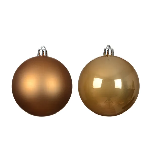 Lote de 4 bolas de Navidad de vidrio (D100 mm) Boreal Caramelo