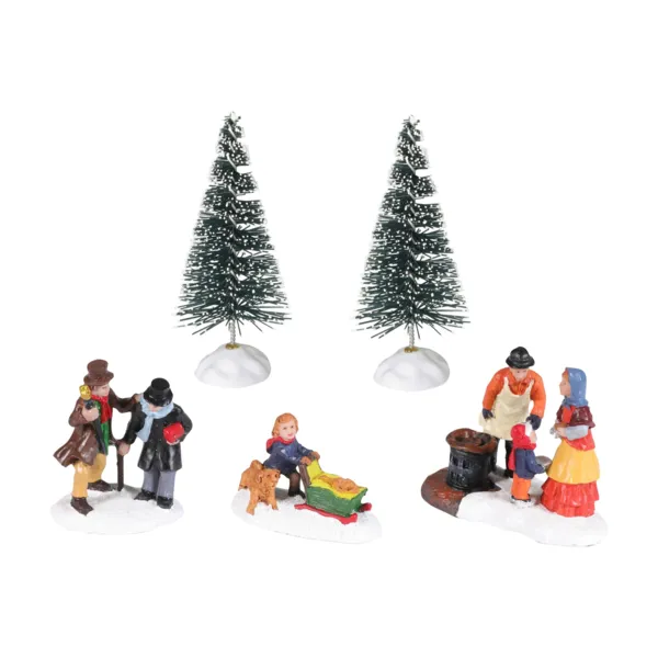 Set di 5 figurine e accessori (H9 cm) Vita di villaggio