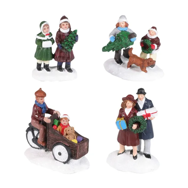 Lote de 4 figuritas para pueblo (H6,7 cm) Un pueblo animado