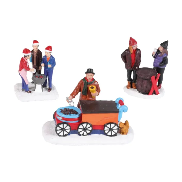 Set van 3 figuren voor dorp (H7,7 cm) Pauzetijd