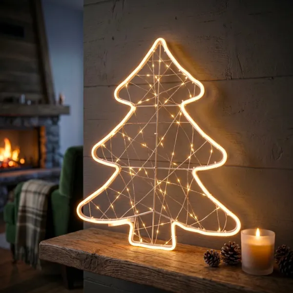 Hangende verlichte kerstboom 272 LED (H52 cm) Golden Light Warm wit