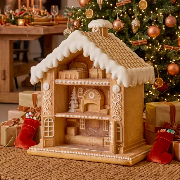 Dekoratives Haus (H78 cm) Leckerei Lebkuchen Karamell