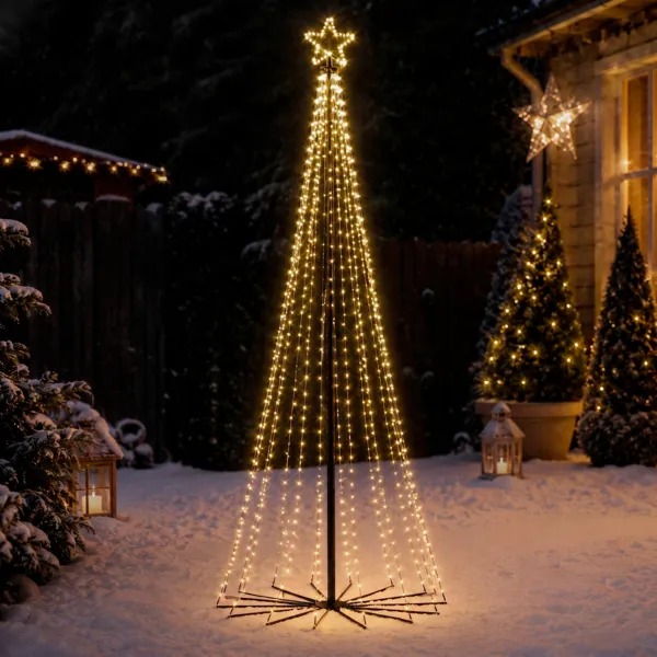 Cono luminoso 706 LED (H240 cm) Effetto scintillante di Natale Bianco caldo dorato