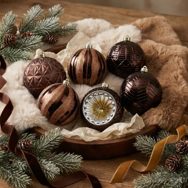 Set mit 6 Weihnachtskugeln (D150 mm) Imperial Kaffee Braun - Baumschmuck & Kugeln