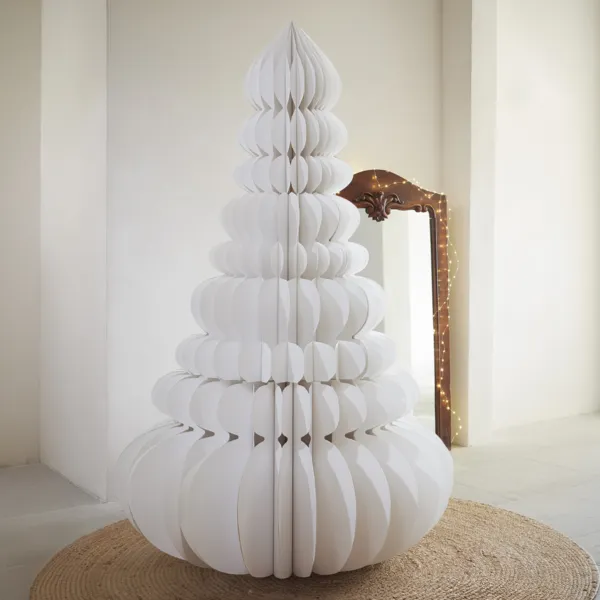 Sapin G�ant papier � poser (H200 cm) Fermeture Magn�tique Blanc