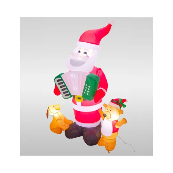 Aufblasbarer und beleuchteter Weihnachtsmann f�r den Au�enbereich (H185 cm) Wouaf wouaf Mehrfarbig