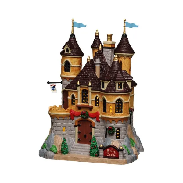Weihnachtsdorf Lemax beleuchtet Das Schloss von Arie