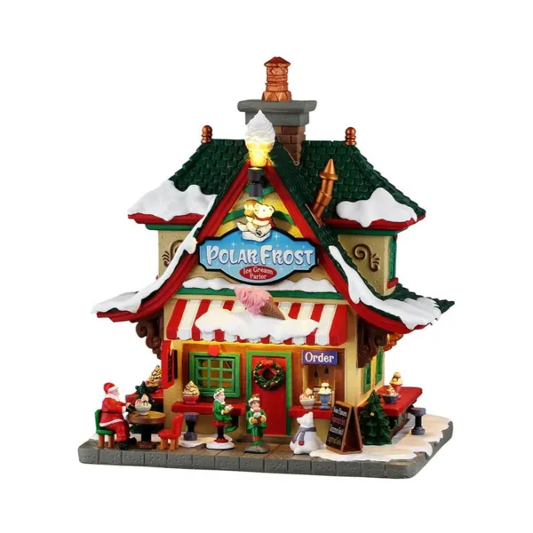 Pueblo de Navidad Lemax luminoso a pilas Tienda de helados Polar Frost Parlor
