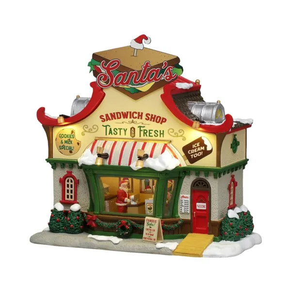 Villaggio di Natale Lemax luminoso a pile La boutique di sandwich
