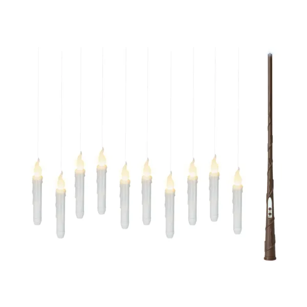 Set di 10 candele LED a sospensione a pile (H17 cm) Magia nell'aria Bianco caldo